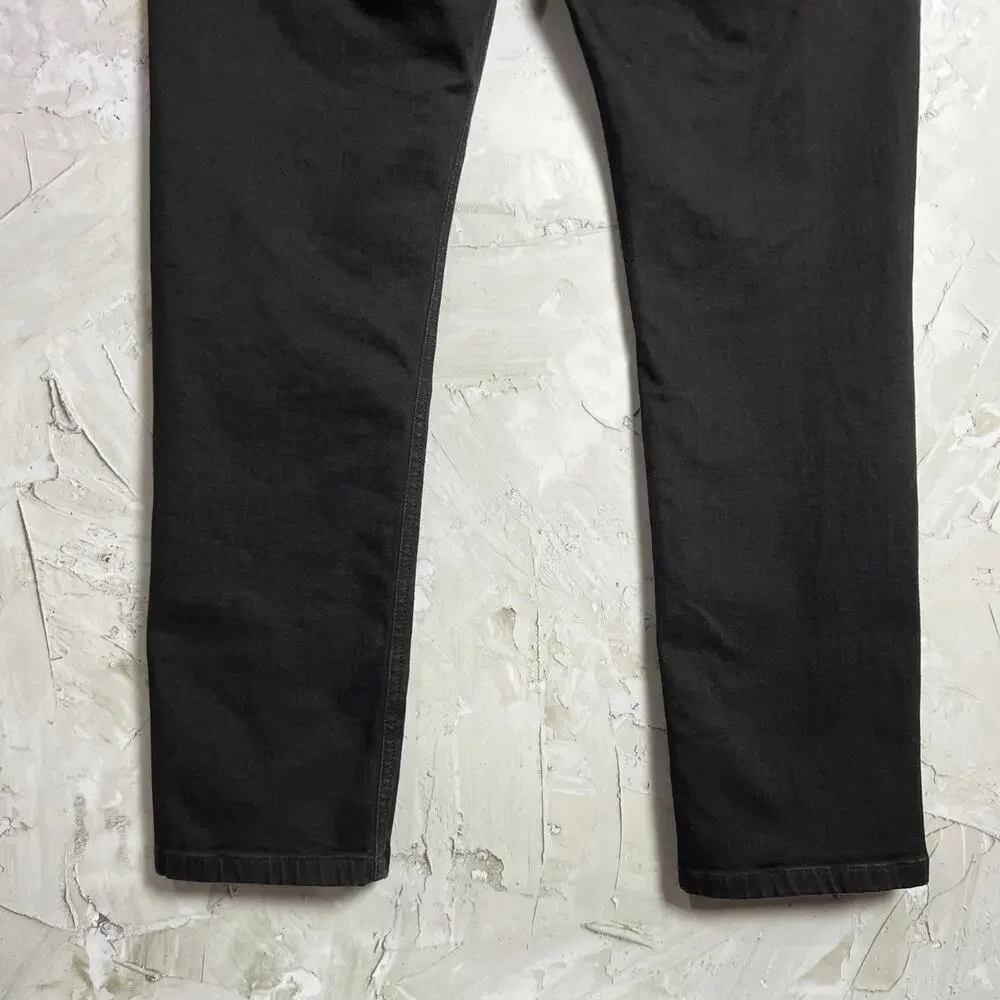 Chanel Uniform Slim Straight Stretch Denim Jeans Black EU 40 Lion Crest